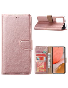 Ntech Samsung A32 Hoesje portemonnee hoes - Samsung Galaxy A32 5G bookcase wallet cover - Rose Goud
