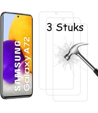 Ntech Samsung A72 Screenprotector - Samsung Galaxy A72 tempered glass Screenprotector - 3 stuks