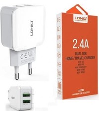 Ldnio universele oplader met 2 usb-aansluiting Oplaadstekker met DUAL 2 USB POORT ADAPTER OPLADER