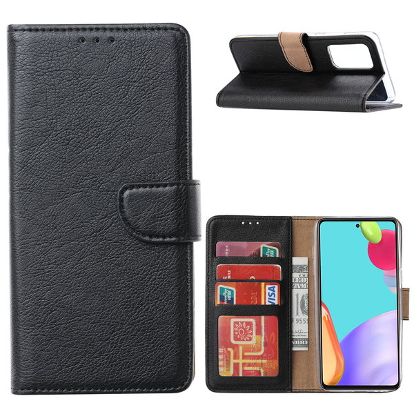 Ntech Hoesje Geschikt Voor Samsung Galaxy A32 4G hoesje bookcase Zwart - Hoesje Geschikt Voor Samsung Galaxy A32 4G portemonnee book case hoes cover