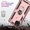 Ntech Hoesje Geschikt Voor Samsung Galaxy A12 5G Hoesje kickstand Armor met Ring houder TPU backcover hoesje - Rose Goud met Galaxy A12 screenprotector 2 pack