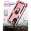 Ntech Hoesje Geschikt Voor Samsung Galaxy A02s Hoesje kickstand Armor met Ring houder TPU backcover hoesje - Rose Goud met Galaxy A02S screenprotector 2 pack