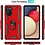 Ntech Hoesje Geschikt Voor Samsung Galaxy A02s Hoesje kickstand Armor met Ring houder TPU backcover hoesje - Rood met Galaxy A02S screenprotector 2 pack