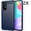 Ntech Samsung A52 Hoesje Geborsteld TPU siliconen Back Cover Blauw - Galaxy A52 Screenprotector 2 pack