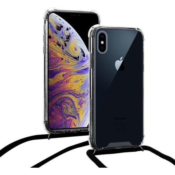 Merkloos Shock hoesje met koord iPhone Xs Max