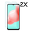 Ntech  Hoesje Geschikt Voor Samsung Galaxy A32 hoesje bookcase Wit Met screenprotector / 2X tempered glass