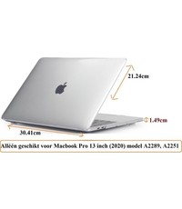 Merkloos Macbook Case voor Macbook Pro 13 inch (2020) A2289/A2251 - Laptop Cover - Transparant Clear