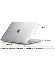 Merkloos Macbook Case voor Macbook Pro 13 inch (2020) A2289/A2251 - Laptop Cover - Transparant Clear
