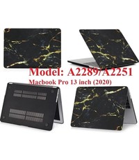 Merkloos Macbook Case voor Macbook Pro 13 inch (2020) A2289/A2251 - Laptop Cover - Marmer Zwart Goud