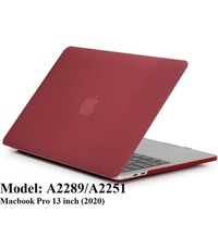 Merkloos Macbook Case voor Macbook Pro 13 inch (2020) A2289/A2251 - Laptop Cover - Matte Wijnrood