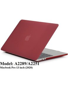 Merkloos Macbook Case voor Macbook Pro 13 inch (2020) A2289/A2251 - Laptop Cover - Matte Wijnrood