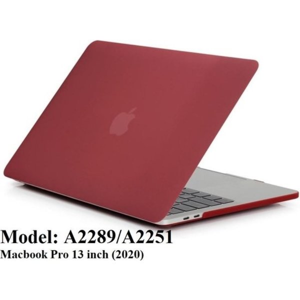 Merkloos  Macbook Case voor Macbook Pro 13 inch (2020) A2289/A2251 - Laptop Cover - Matte Wijnrood