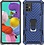 Ntech Hoesje Geschikt Voor Samsung Galaxy A71 hoesje nieuw Schokbestendige ring armor Blauw - Screenprotector Galaxy A71 2X tempered Glass