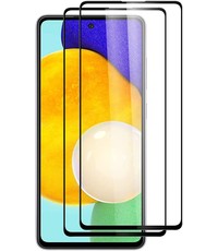 Ntech Full cover Samsung A52 5G Screenprotector Galaxy A52 5G gehard glas Zwart - 2 Stuks