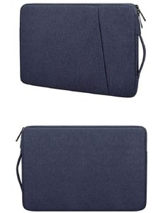 Ntech MacBook Air 13,3 2018 / 2019 / 2020 Hoes - Sleeve Spatwater proof hoesje met handvat & ruimte voor accessoires Donker Blauw