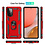 Ntech Hoesje Geschikt Voor Samsung Galaxy A72 Hoesje - Galaxy A72 Rood hoesje Anti-Shock Hybrid Armor case Ring houder TPU backcover met kickstand