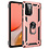 Ntech Hoesje Geschikt Voor Samsung Galaxy A72 Hoesje - Galaxy A72 Rose Goud hoesje Anti-Shock Hybrid Armor case Ring houder TPU backcover met kickstand