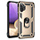 Ntech Hoesje Geschikt Voor Samsung Galaxy A32 Hoesje - Galaxy A32 5G Goud hoesje Anti-Shock Hybrid Armor case Ring houder TPU backcover met kickstand