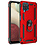 Ntech Hoesje Geschikt Voor Samsung Galaxy A12 Hoesje - Galaxy A12 Rood hoesje Anti-Shock Hybrid Armor case Ring houder TPU backcover met kickstand