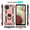 Ntech Hoesje Geschikt Voor Samsung Galaxy A12 Hoesje - Galaxy A12 Rose Goud hoesje Anti-Shock Hybrid Armor case Ring houder TPU backcover met kickstand