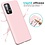 Ntech Hoesje Geschikt Voor Samsung Galaxy A72 hoesje - A72 5G / 4G hoesje Silicone Licht Rose - Galaxy A72 Liquid Silicone Soft Nano cover - 2pack Screenprotector Galaxy A72