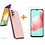 Ntech Hoesje Geschikt Voor Samsung Galaxy A32 hoesje - A32 4G hoesje Silicone Licht Rose - Galaxy A32 Liquid Silicone Soft Nano cover - 2pack Screenprotector Galaxy A32