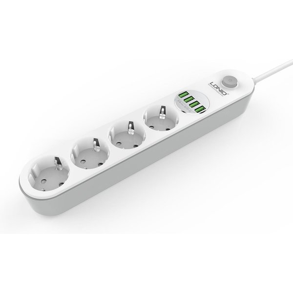 Ldnio  LDNIO 4-voudige stekkerdoos met 4x usb - Stekkerdoos - Stekkerdoos met USB - Snel opladen - Fast charge - Snelladen