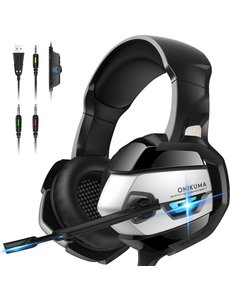  K5 Gaming Headset met Microfoon voor PS4 PS5 Xbox One Headset met Noise Cancelling Mic 7.1 Surround Bass Over Ear Gaming Headphones voor Playstation 4 5 PC Mac Laptop Headset