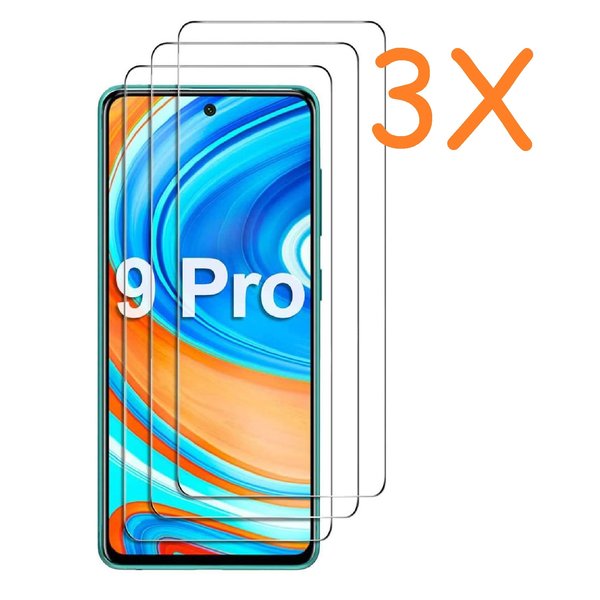 Ntech Screenprotector geschikt voor Xiaomi Redmi Note 9 Pro 5G Screenprotector /Note 9S/Note 9 Pro Max / Poco X3 Screenprotector - 3 pack