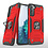 Ntech Hoesje Geschikt Voor Samsung Galaxy S21 Hoesje - Heavy Duty Armor hoesje Rood - Galaxy S21 silicone TPU hybride hoesje Kickstand ringhouder met Magnetisch Auto Mount