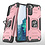 Ntech Hoesje Geschikt Voor Samsung Galaxy S21 Hoesje - Heavy Duty Armor hoesje Rose Goud - Galaxy S21 silicone TPU hybride hoesje Kickstand ringhouder met Magnetisch Auto Mount