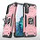 Ntech Hoesje Geschikt Voor Samsung Galaxy S21 Plus Hoesje - Heavy Duty Armor hoesje Rose Goud - Galaxy S21 Plus silicone TPU hybride hoesje Kickstand ringhouder met Magnetisch Auto Mount