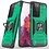 Ntech Hoesje Geschikt Voor Samsung Galaxy S21 Ultra Hoesje - Heavy Duty Armor hoesje Groen - Galaxy S21 Ultra silicone TPU hybride hoesje Kickstand ringhouder met Magnetisch Auto Mount