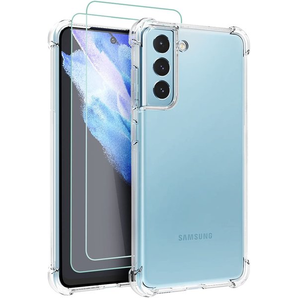 Ntech Hoesje Geschikt Voor Samsung Galaxy S21 FE hoesje shock proof transparant - Galaxy S21 FE Silicone Hoesje Hoesje Geschikt Voor Samsung Galaxy S21 FE - Hoesje Geschikt Voor Samsung Galaxy S21 FE Screenprotector 2 pack