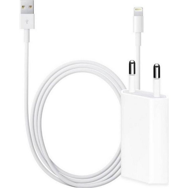 xssive  Geschikt voor iPhone Lader - USB Oplader inclusief lightning kabel van 1 Meter - Apple Geschikt voor iPhone 11/11 PRO/ XS/ XR/ X/ Geschikt voor iPhone 8/ 8 Plus/ Geschikt voor iPhone SE/ etc. - Oplaadkabel en Adapter - wit