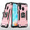 Ntech Hoesje Geschikt Voor Samsung Galaxy A01 Core Hoesje - Heavy Duty Armor hoesje Rose Goud  silicone TPU hybride hoesje Kickstand ringhouder met Magnetisch Auto Mount