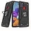 Ntech Samsung A21S Hoesje - Heavy Duty Armor hoesje Zwart - Galaxy A21s silicone TPU hybride hoesje Kickstand ringhouder met Magnetisch Auto Mount