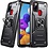 Ntech Samsung A21S Hoesje - Heavy Duty Armor hoesje Zwart - Galaxy A21s silicone TPU hybride hoesje Kickstand ringhouder met Magnetisch Auto Mount