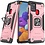 Ntech Hoesje Geschikt Voor Samsung Galaxy A21S Hoesje - Heavy Duty Armor hoesje Rose Goud – ringhouder met Magnetisch Auto Mount