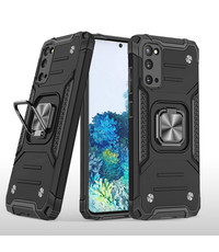 Ntech Samsung Galaxy S20 Hoesje Heavy Duty Armor TPU Met Kickstand Zwart