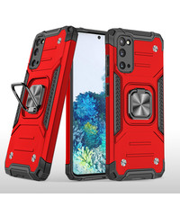 Ntech Samsung Galaxy S20 Hoesje Heavy Duty Armor TPU Met Kickstand Rood