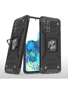 Ntech Samsung Galaxy S20 Plus Hoesje Heavy Duty Armor TPU Met Kickstand Zwart