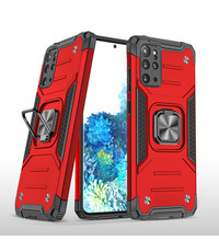 Ntech Samsung Galaxy S20 Hoesje Heavy Duty Armor TPU Met Kickstand Rood