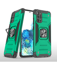 Ntech Samsung Galaxy S20 Plus Hoesje Heavy Duty Armor TPU Met Kickstand Groen