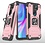 Ntech Xiaomi Redmi Note 8 Pro Hoesje - Heavy Duty Armor hoesje Rose Goud - Redmi Note 8 Pro silicone TPU 360-Degree hybride hoesje Kickstand ringhouder met Magnetisch Auto Mount