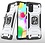 Ntech Hoesje Geschikt Voor Samsung Galaxy A41 Hoesje - Heavy Duty Armor hoesje Zliver - Galaxy A41 silicone TPU 360-Degree hybride hoesje Kickstand ringhouder met Magnetisch Auto Mount