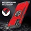 Ntech Hoesje Geschikt Voor Samsung Galaxy A41 Hoesje - Heavy Duty Armor hoesje Rood - Galaxy A41 silicone TPU 360-Degree hybride hoesje Kickstand ringhouder met Magnetisch Auto Mount