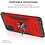 Ntech Hoesje Geschikt Voor Samsung Galaxy A41 Hoesje - Heavy Duty Armor hoesje Rood - Galaxy A41 silicone TPU 360-Degree hybride hoesje Kickstand ringhouder met Magnetisch Auto Mount