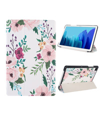 Ntech iPad 2020 hoes - iPad hoes 2019 / iPad 2021 Hoes - Tri-Fold - iPad 10.2 Smart Cover - iPad Hoes - Tablethoes -iPad Case - Perzik Bloesem iPad Hoes