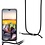Ntech Hoesje Geschikt Voor Samsung Galaxy A71 Hoesje transparant silicone met Koord - Galaxy A71 Koord hoesje draagkoord TPU backcover - Zwart